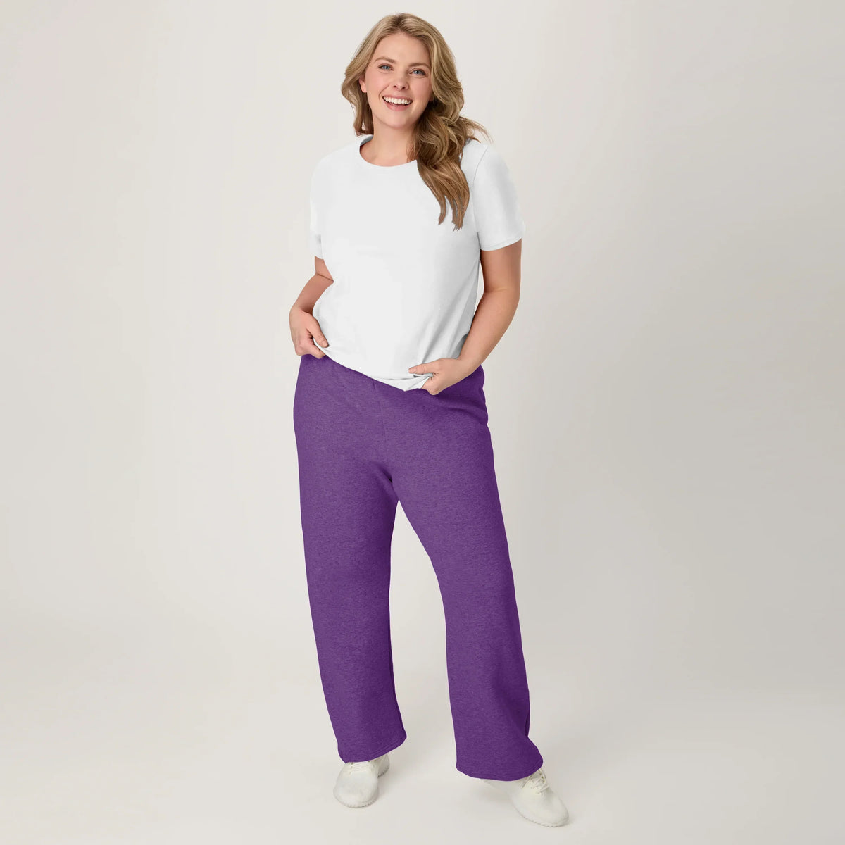 Hanes EcoSmart Women's Fleece Sweatpants with Open Bottom Legs, 30.5"