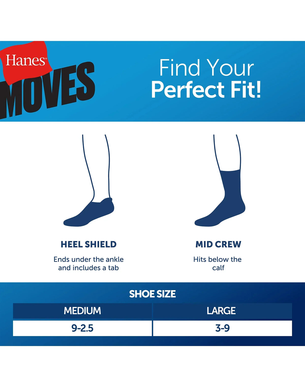 Hanes Moves Ultimate Boys' Seamless Stretch Heel Shield Socks, 6-Pairs