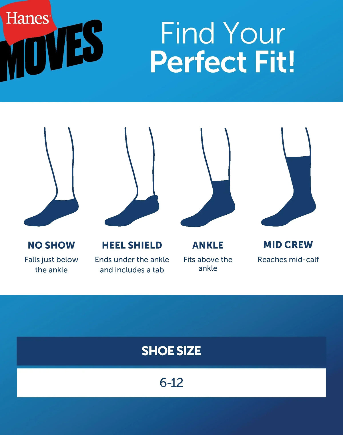 Hanes Moves Breathable Mesh Men’s No Show Socks, Shoe Sizes 6-12, 6-Pairs
