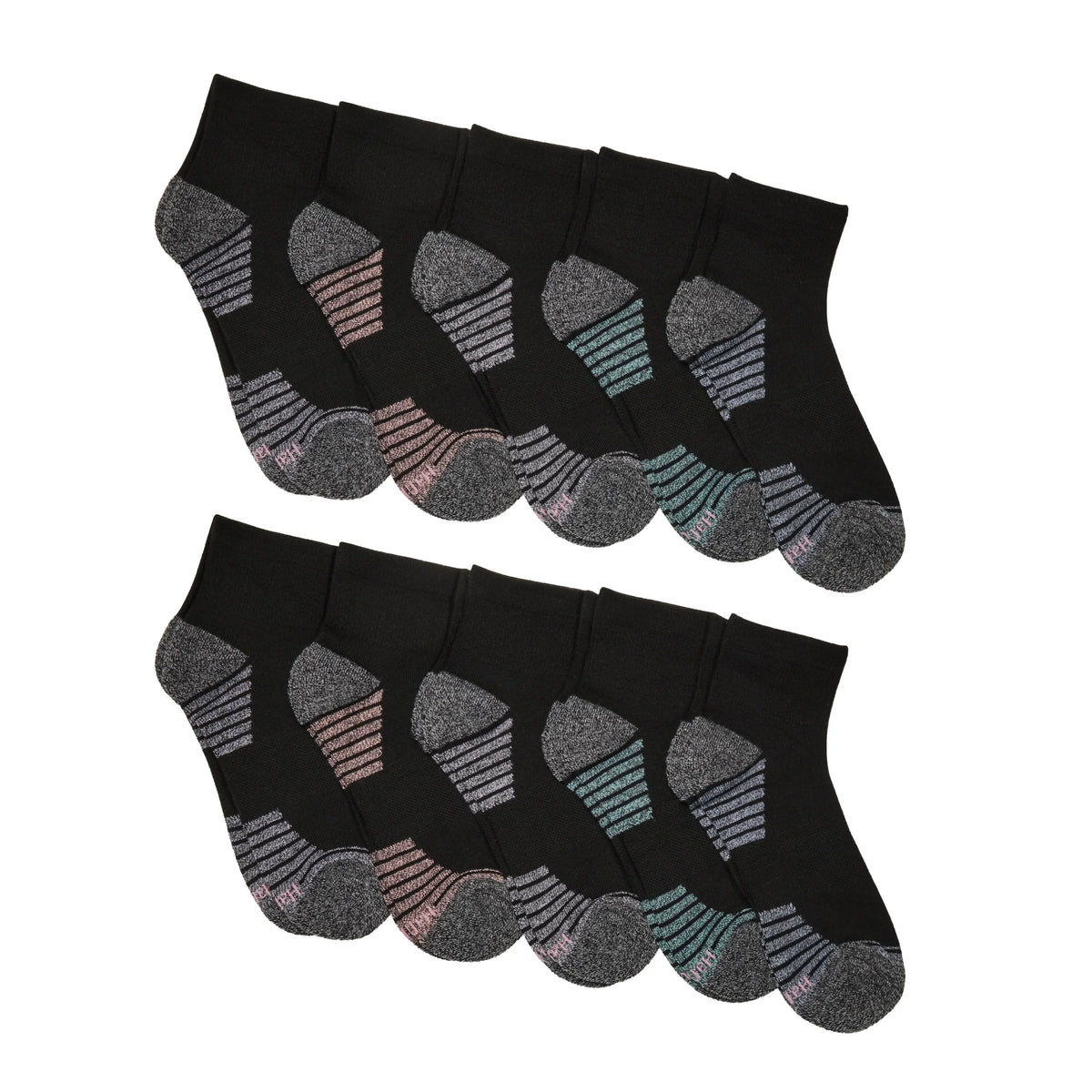 Hanes Moves X-Temp Women&rsquo;s Ankle Socks, 10-Pairs, Shoe Sizes 5-9