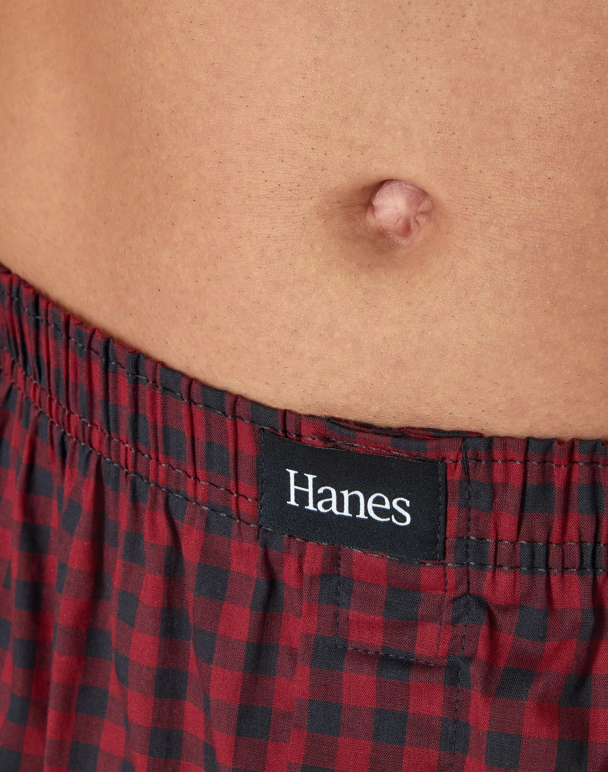 Hanes Originals Ultimate Men's Cotton Stretch Woven Boxer Underwear, Red/Black Plaids, 3-Pack