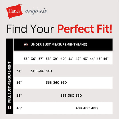 Hanes Originals Stretch Cotton Underwire T-Shirt Bra