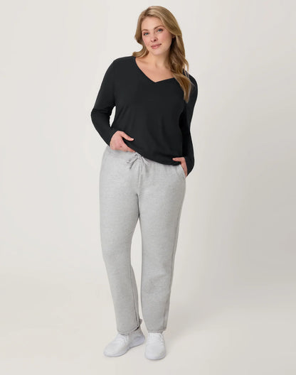 Hanes Women's Long Sleeve Cotton V-Neck T-Shirt