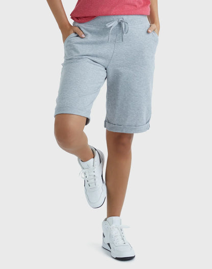 Hanes Women's French Terry Bermuda Shorts, 11"