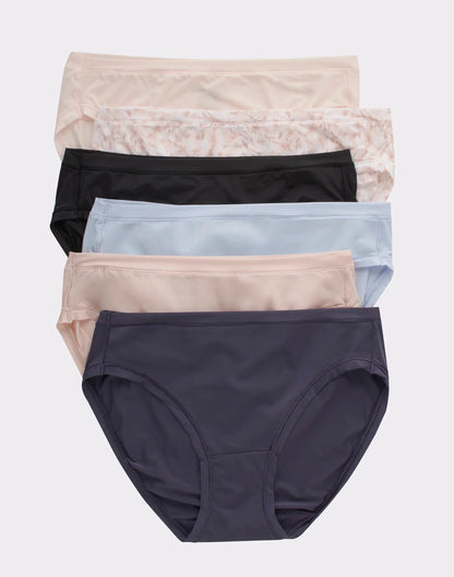 Hanes Women's Super Stretch Microfiber Bikini Underwear, Comfort Flex Fit, 6-Pack